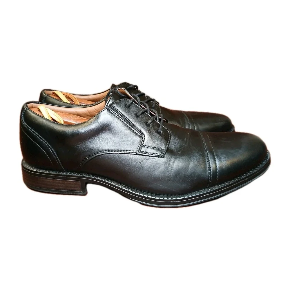 George Shoes Mens Size‎ 12 Oxford Lace-Up Design Black Dress Shoes Career #1169